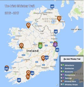 Irish Whiskey Trail Map 2016