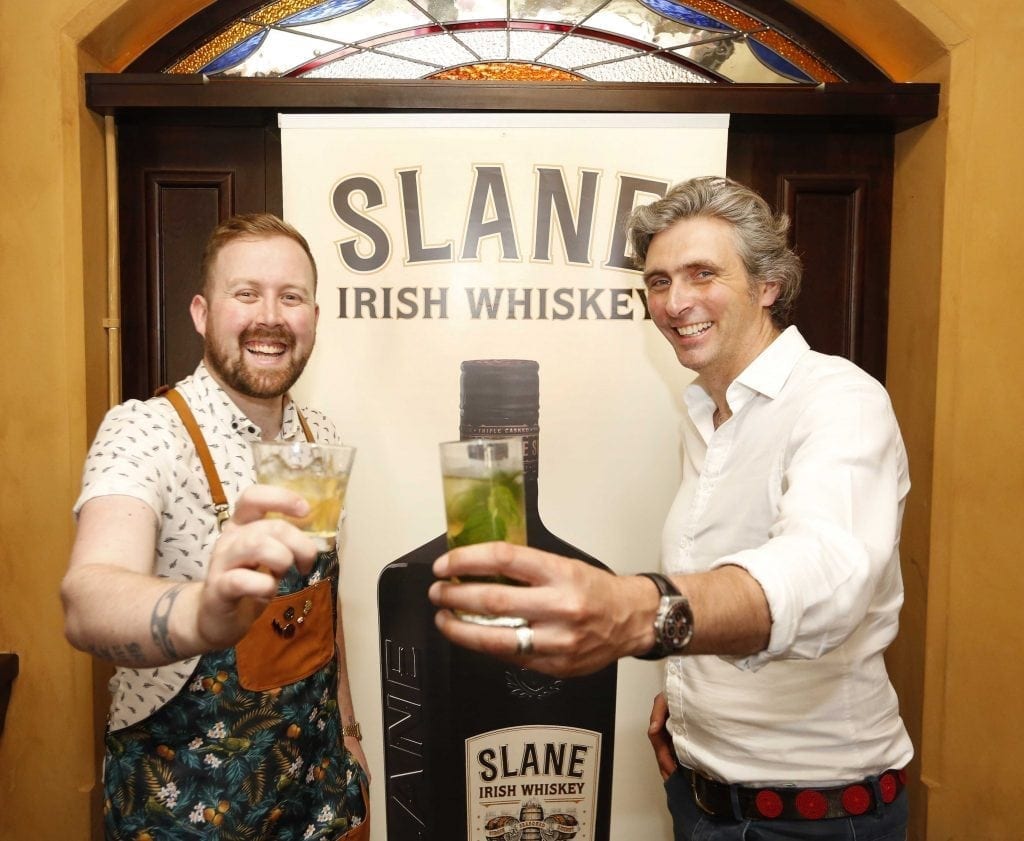 Slane Whiskey Director Alex Coyningham and Slane Whiskey Irish Brand Ambassador Will Lynch launch the Slane Whiskey Tasting Tour at the Irish Whiskey Museum Dublin.